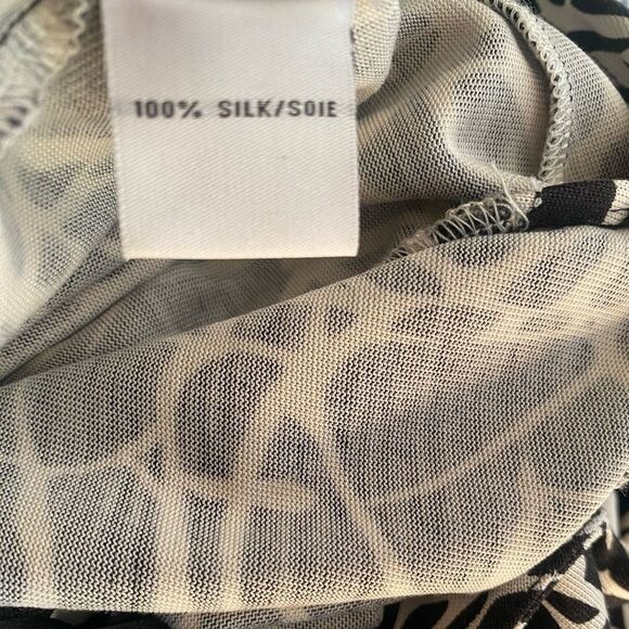 Diane Von Furstenberg Jersey Wrap Dress Jeanne Two-Scribbles Black & White Sz 6 - Picture 11 of 13